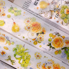Green Grapevine & Rose Floral Die-Cut Washi & PET Tape