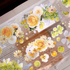 Green Grapevine & Rose Floral Die-Cut Washi & PET Tape