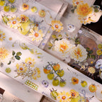 Green Grapevine & Rose Floral Die-Cut Washi & PET Tape