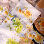 Green Grapevine & Rose Floral Die-Cut Washi & PET Tape