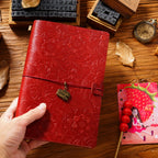 Handcrafted Embossed Leather Traveler’s Notebook – Vintage Floral TN Journal (Refillable)