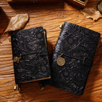 Handcrafted Embossed Leather Traveler’s Notebook – Vintage Floral TN Journal (Refillable)