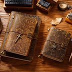 Handcrafted Embossed Leather Traveler’s Notebook – Vintage Floral TN Journal (Refillable)