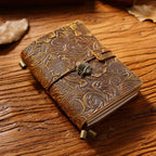 Handcrafted Embossed Leather Traveler’s Notebook – Vintage Floral TN Journal (Refillable)