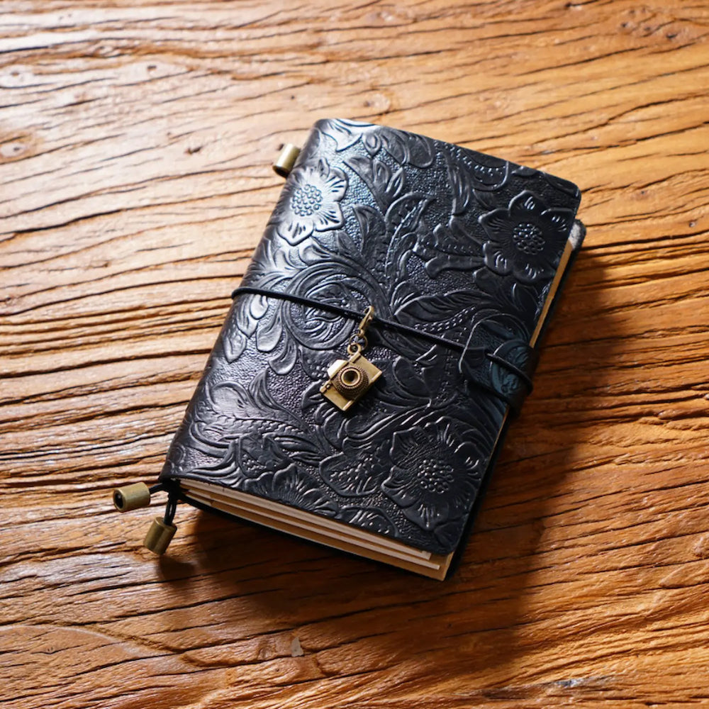Tn Notebook Handcrafted Embossed Leather Traveler’s Notebook – Vintage Floral TN J ...