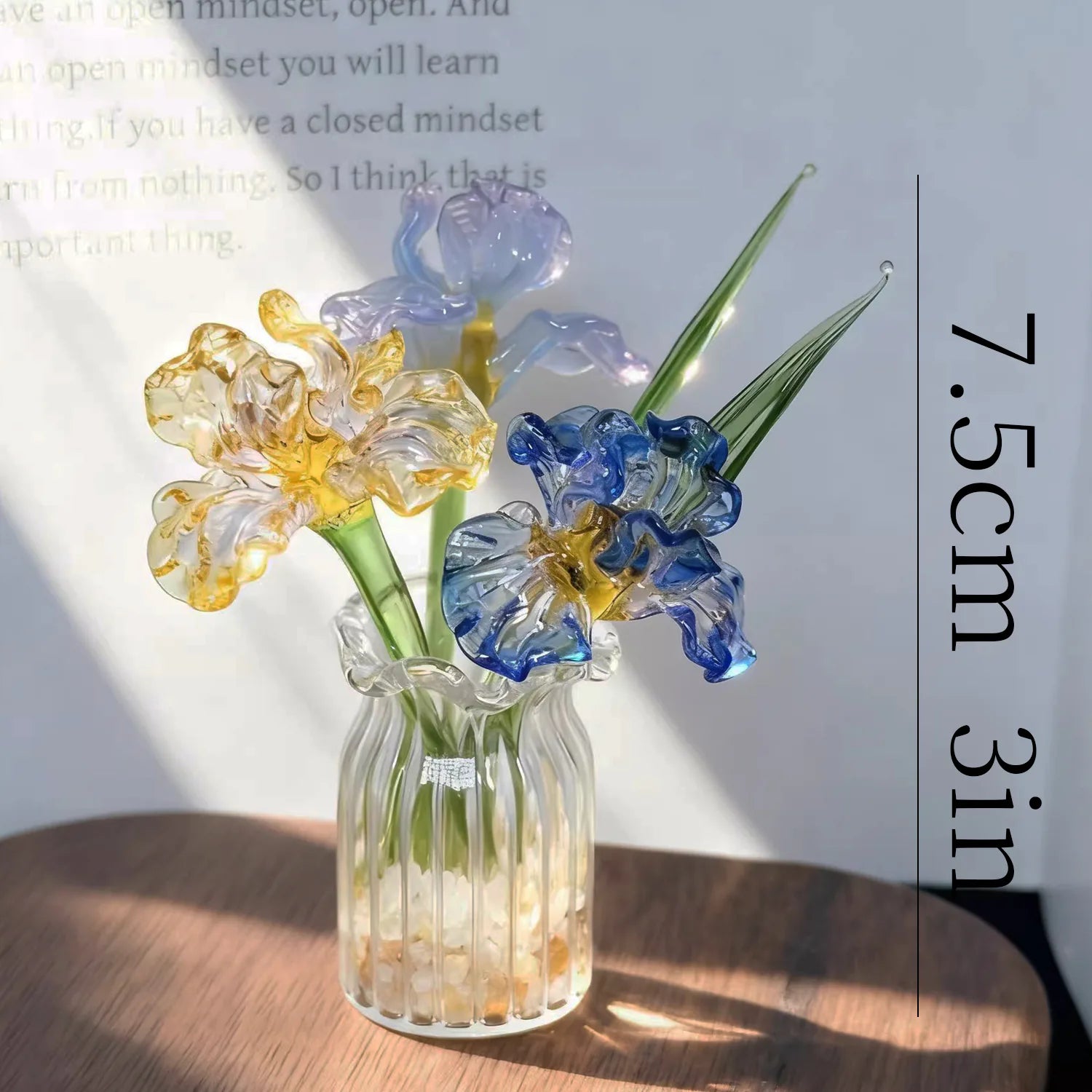 Handcrafted Mini Glass Flower Figurines –Peony Lotus