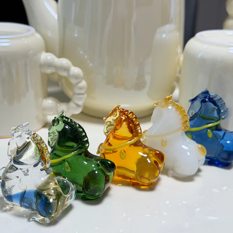 Handcrafted Mini Glass Horse Figurine