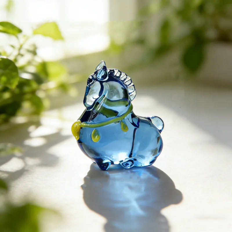 Handcrafted Mini Glass Horse Figurine
