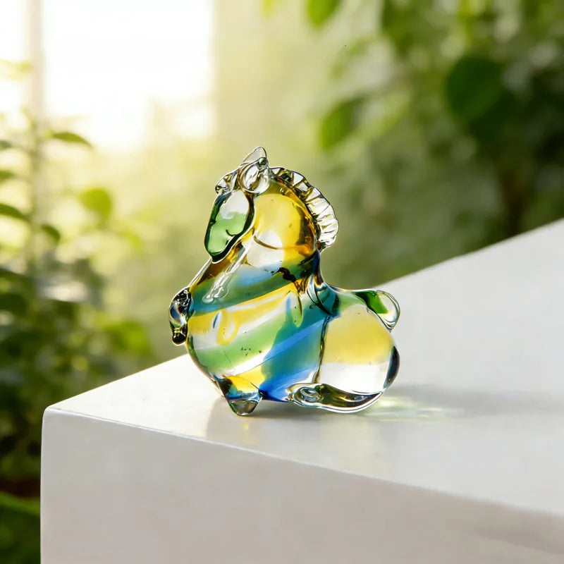 Handcrafted Mini Glass Horse Figurine