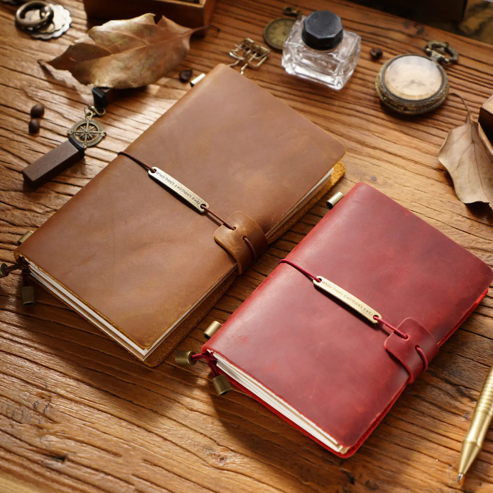 Handmade Crazy Horse Leather Traveler’s Notebook – Refillable TN Journal