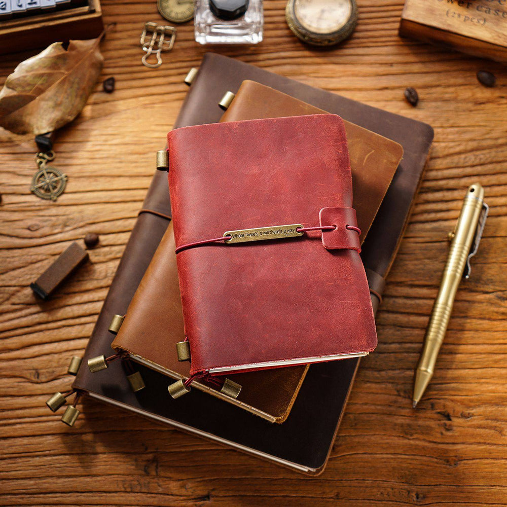 Handmade Crazy Horse Leather Traveler’s Notebook – Refillable TN Journal