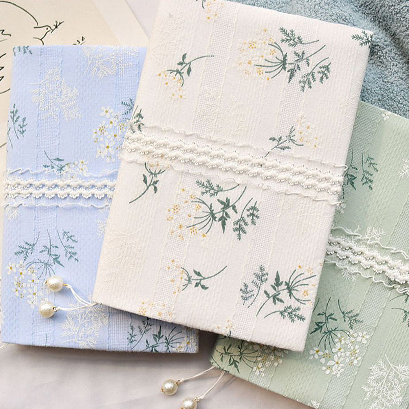 Handgemachter Buchumschlag mit Blumenmuster – Stoffumschlag für A5/A6 Ordner und Notizbücher | Sondergrößen erhältlich