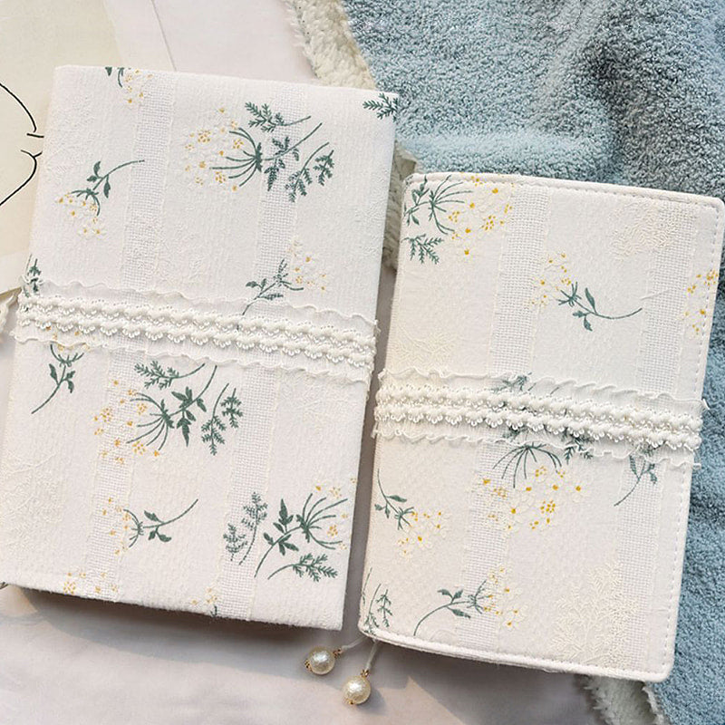 Handgemachter Buchumschlag mit Blumenmuster – Stoffumschlag für A5/A6 Ordner und Notizbücher | Sondergrößen erhältlich