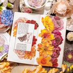 Holografische blühende Blumenaufkleber Mohnrosenmuster