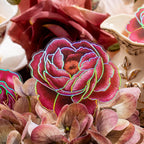 Holografische blühende Blumenaufkleber Mohnrosenmuster