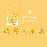 Holographic Blooming Flower Stickers Poppy Rose Pattern