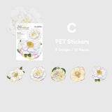 Holographic Blooming Flower Stickers Poppy Rose Pattern