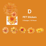 Holographic Blooming Flower Stickers Poppy Rose Pattern