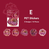 Holographic Blooming Flower Stickers Poppy Rose Pattern