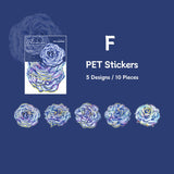 Holographic Blooming Flower Stickers Poppy Rose Pattern