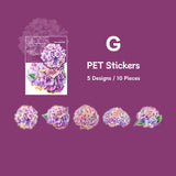 Holographic Blooming Flower Stickers Poppy Rose Pattern