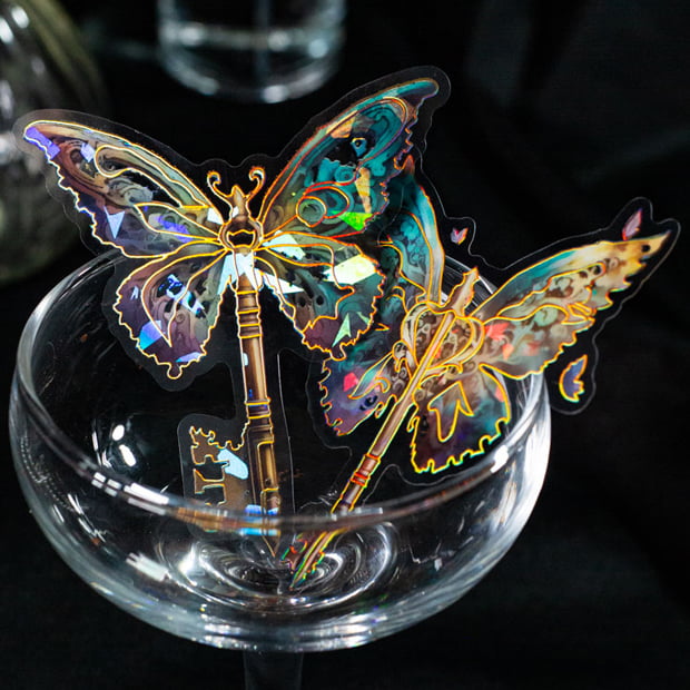 ホログラフィッククリアドアスクラップブッキングPETステッカー