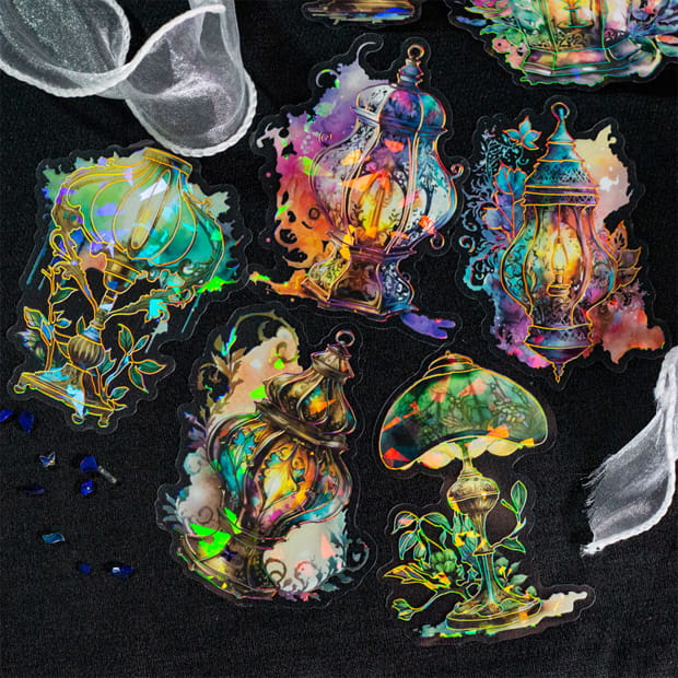 ホログラフィッククリアドアスクラップブッキングPETステッカー