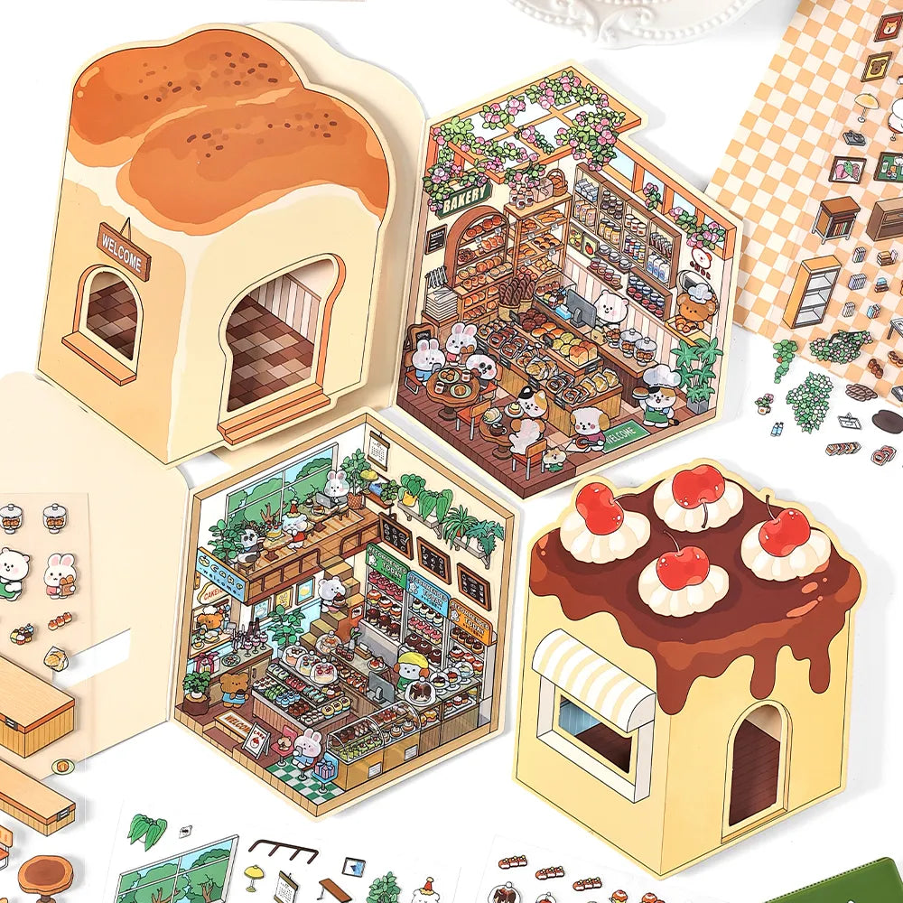 Pack de Stickers 3D Kawaii – Thèmes Sushi, Café, Boulangerie & Desserts