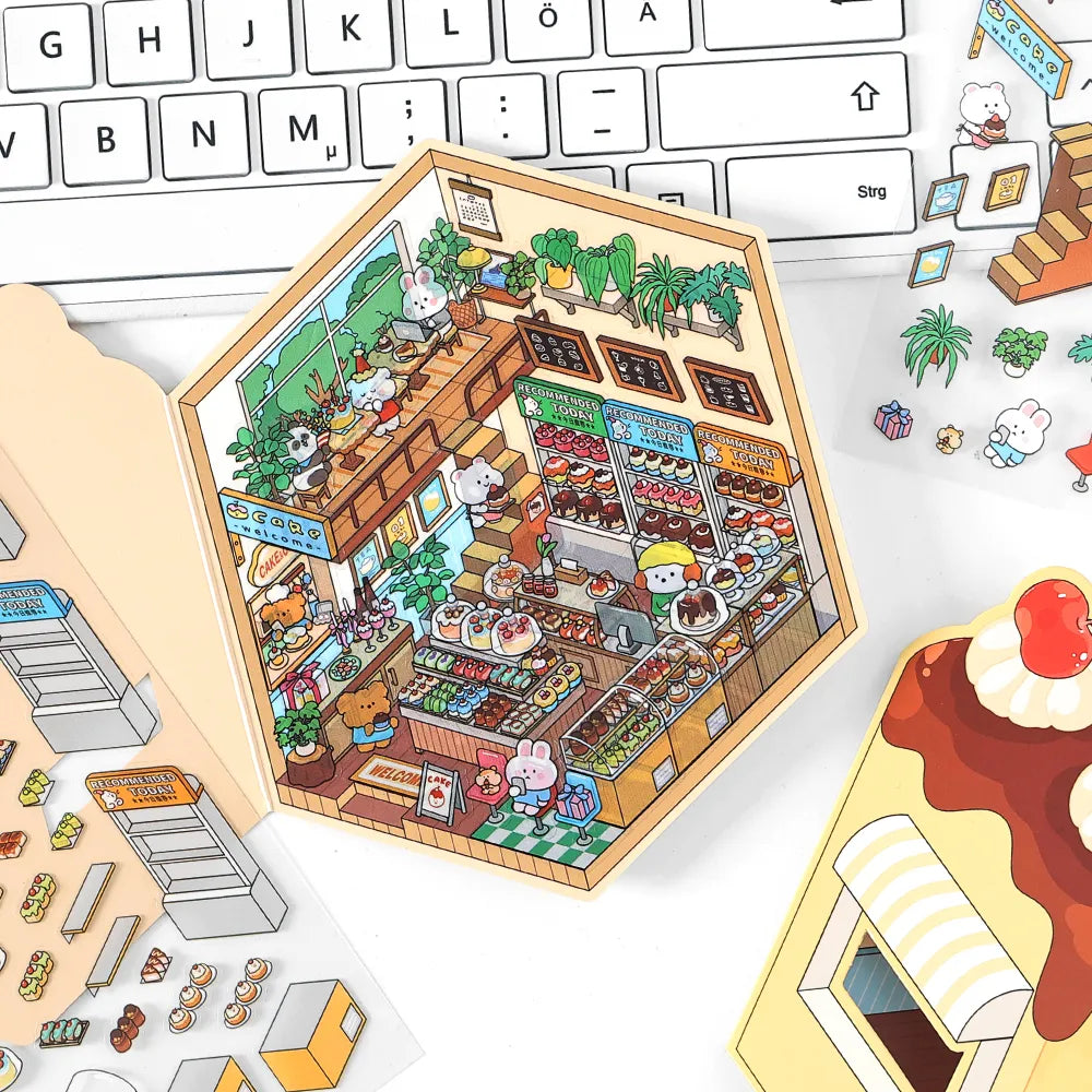 Pack de Stickers 3D Kawaii – Thèmes Sushi, Café, Boulangerie & Desserts