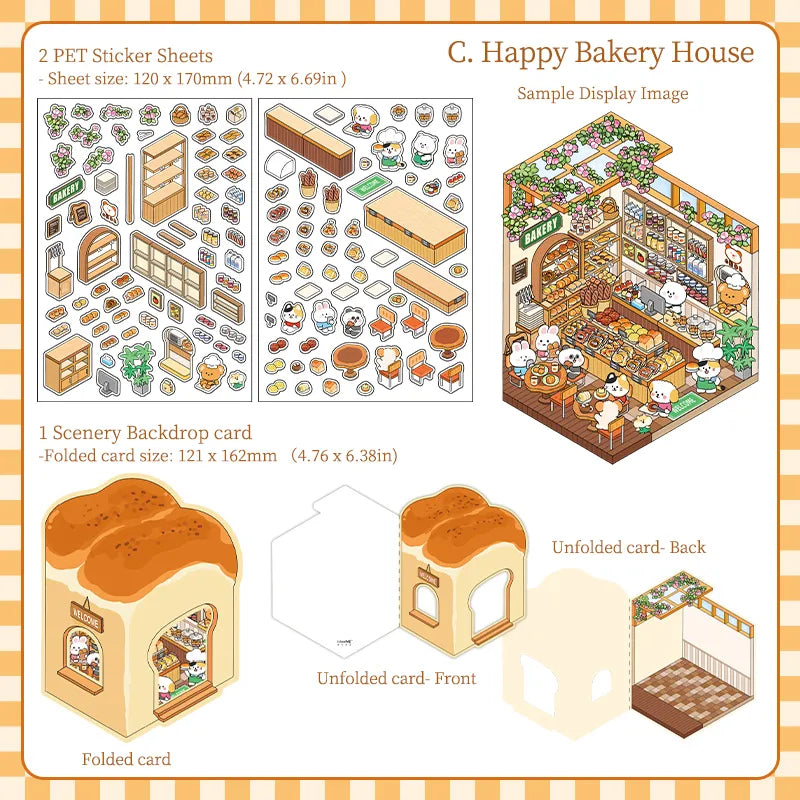 Pack de Stickers 3D Kawaii – Thèmes Sushi, Café, Boulangerie & Desserts
