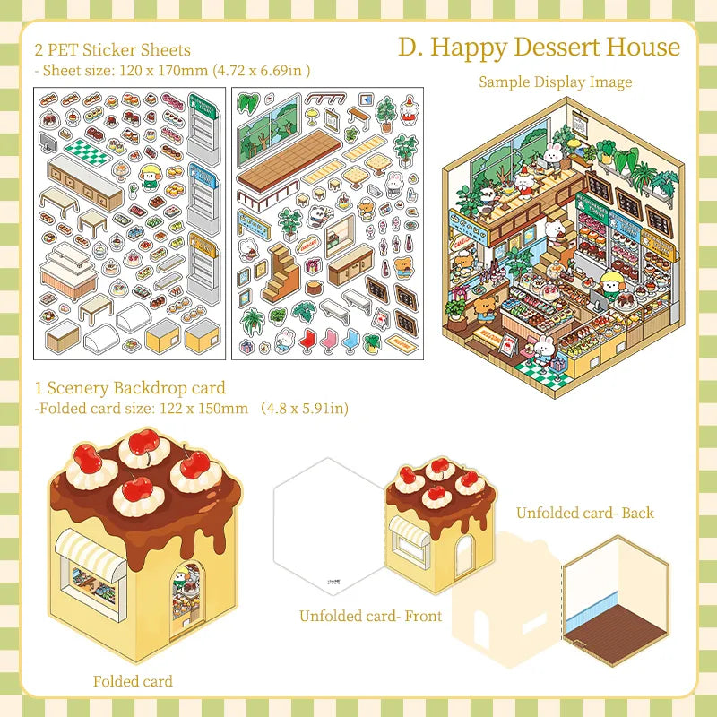 Pack de Stickers 3D Kawaii – Thèmes Sushi, Café, Boulangerie & Desserts