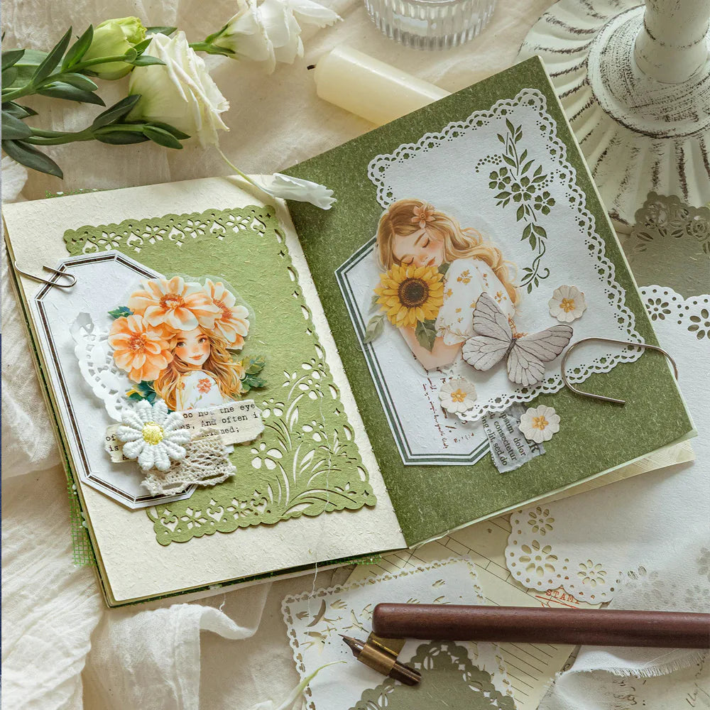 Lace-Cut Vintage Scrapbook Paper Set