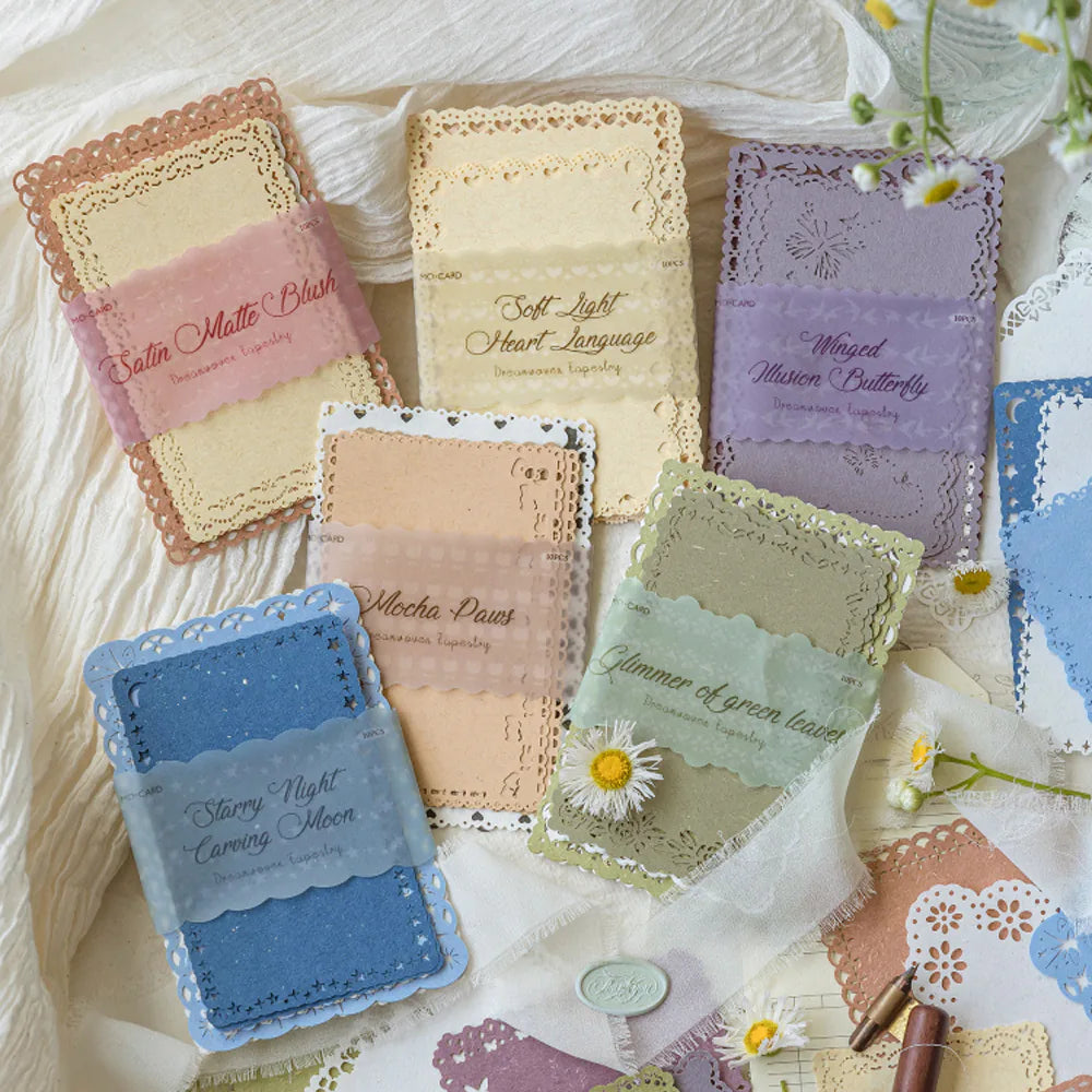 Lace-Cut Vintage Scrapbook Paper Set