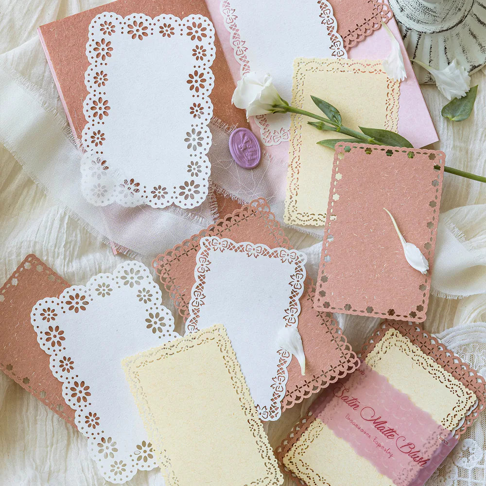 Lace-Cut Vintage Scrapbook Paper Set
