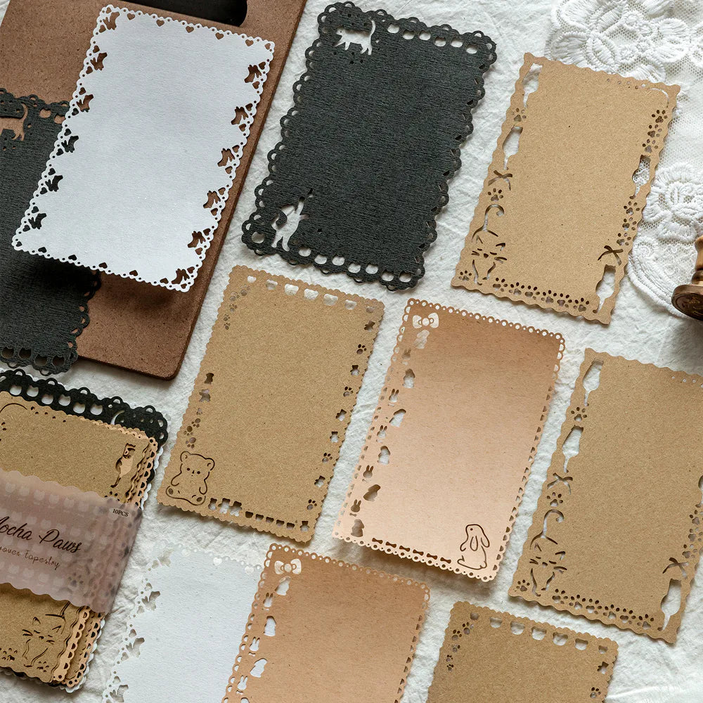 Lace-Cut Vintage Scrapbook Paper Set