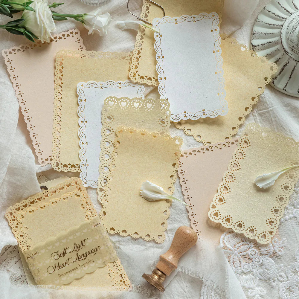 Lace-Cut Vintage Scrapbook Paper Set