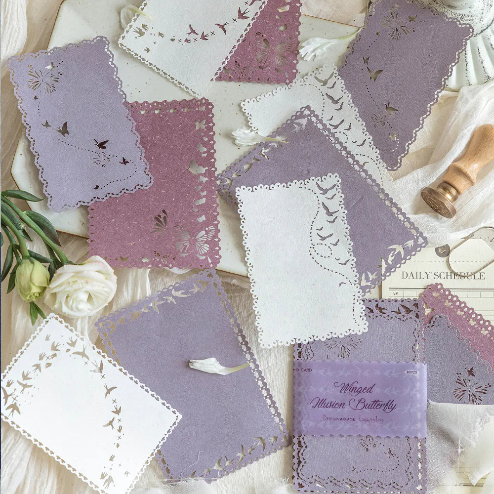 Lace-Cut Vintage Scrapbook Paper Set