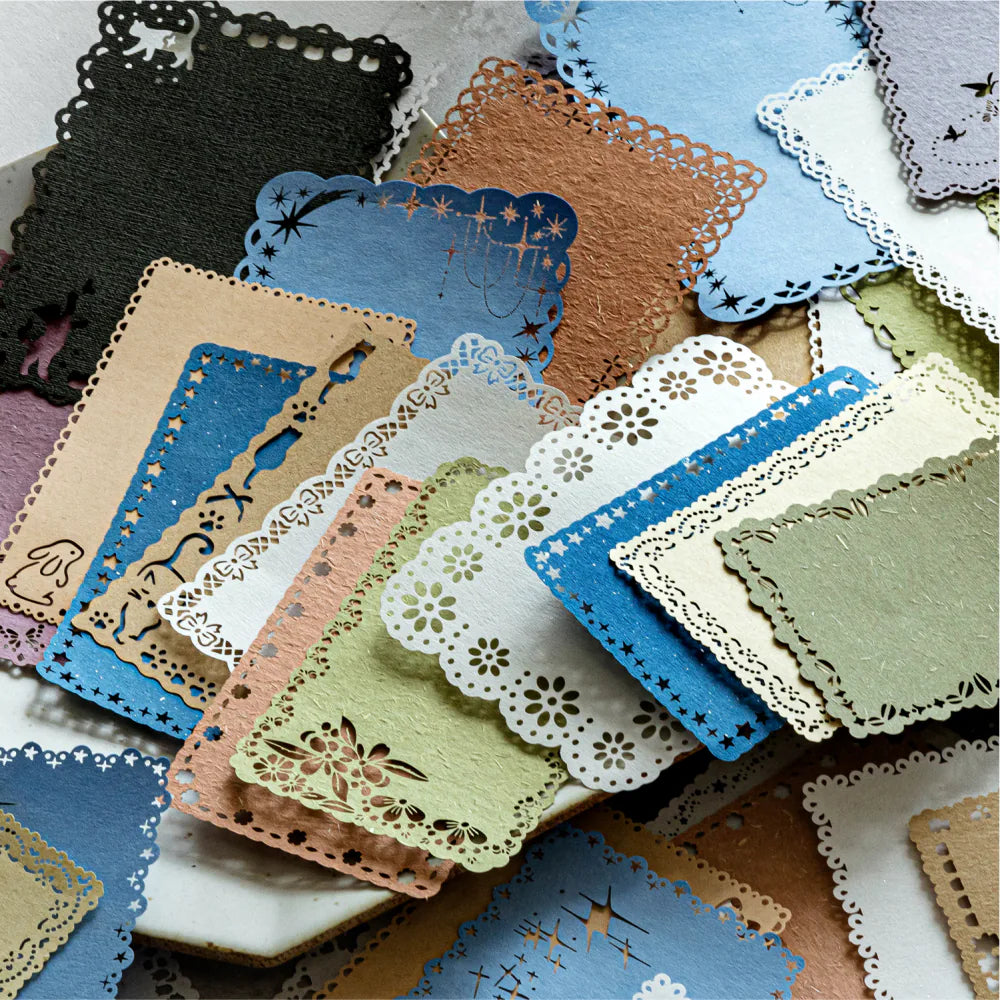 Lace-Cut Vintage Scrapbook Paper Set