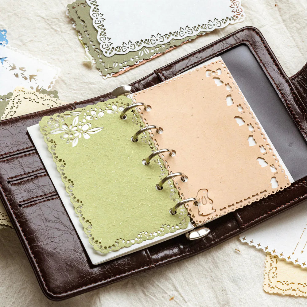 Vintage Scrapbook-Papier-Set mit Spitzenmuster