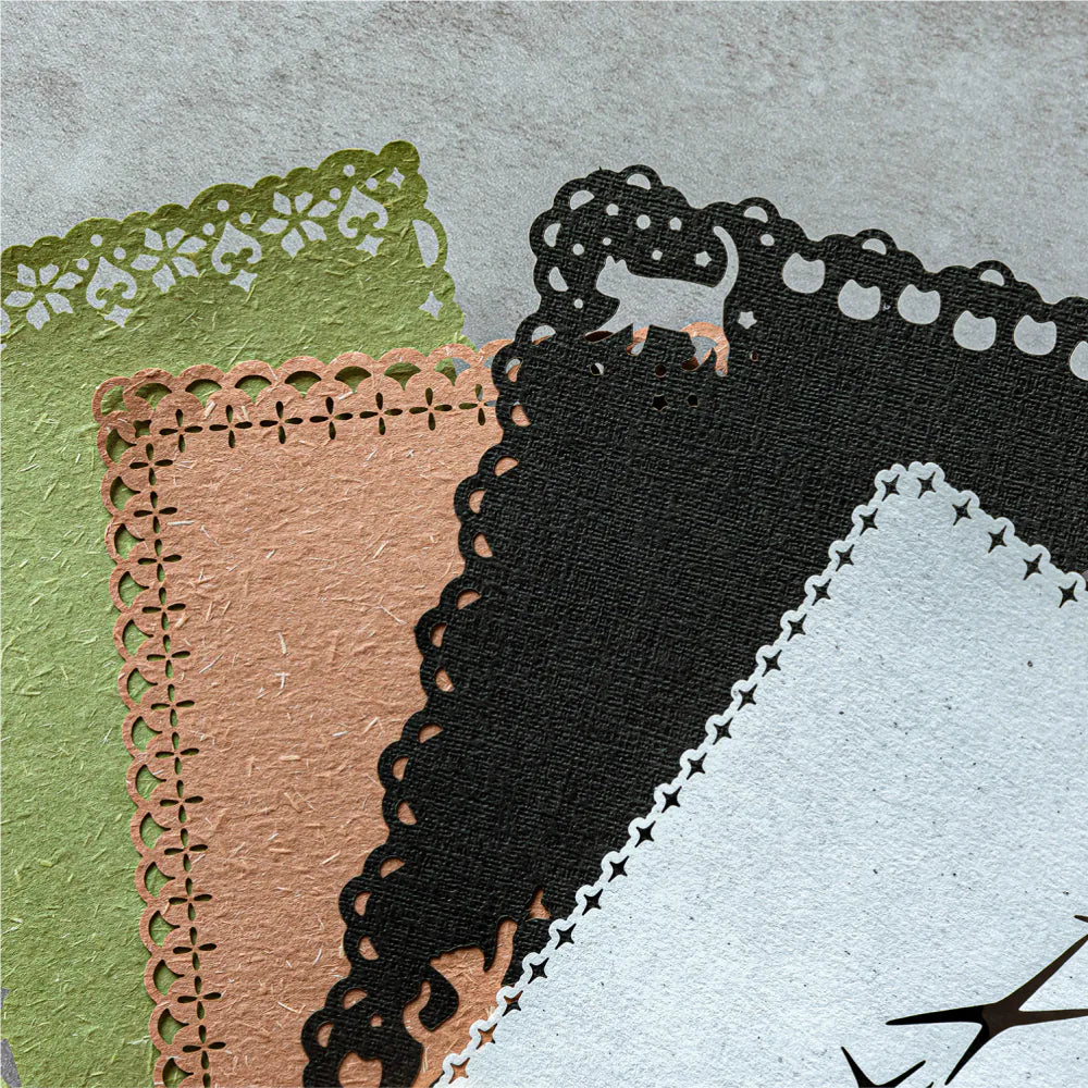 Lace-Cut Vintage Scrapbook Paper Set