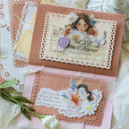 Vintage Scrapbook-Papier-Set mit Spitzenmuster