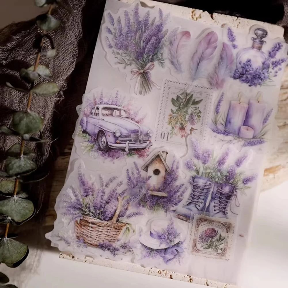 Autocollants Vélin Lavande | Éphéméras pour Journal Intime Mauves