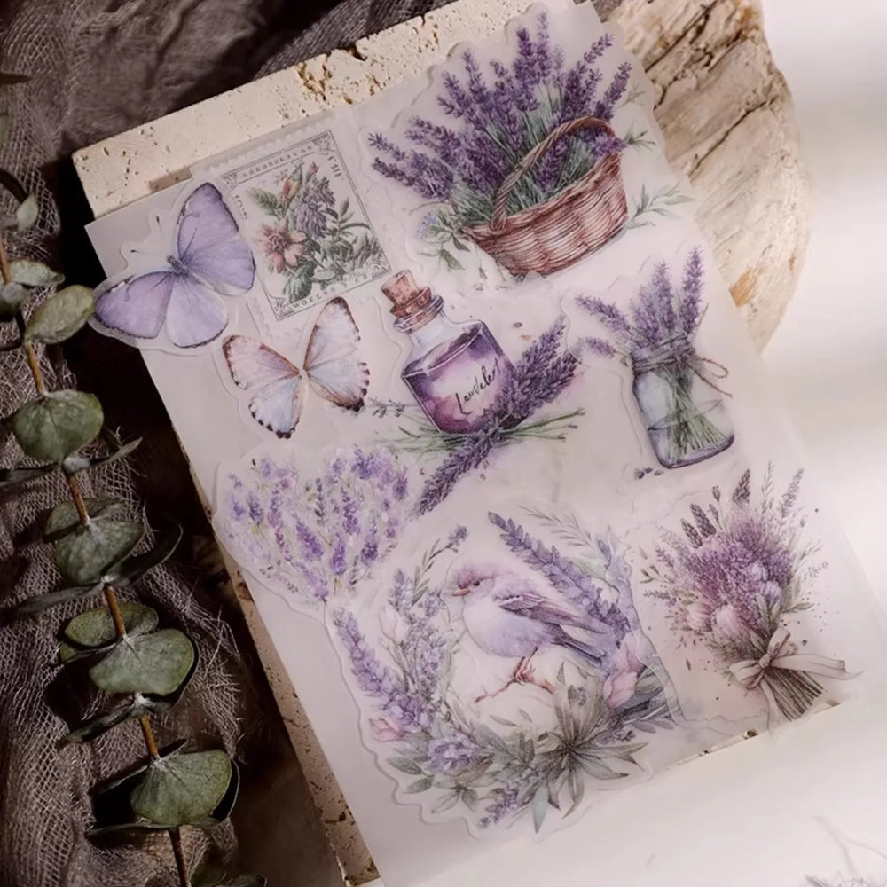 Autocollants Vélin Lavande | Éphéméras pour Journal Intime Mauves