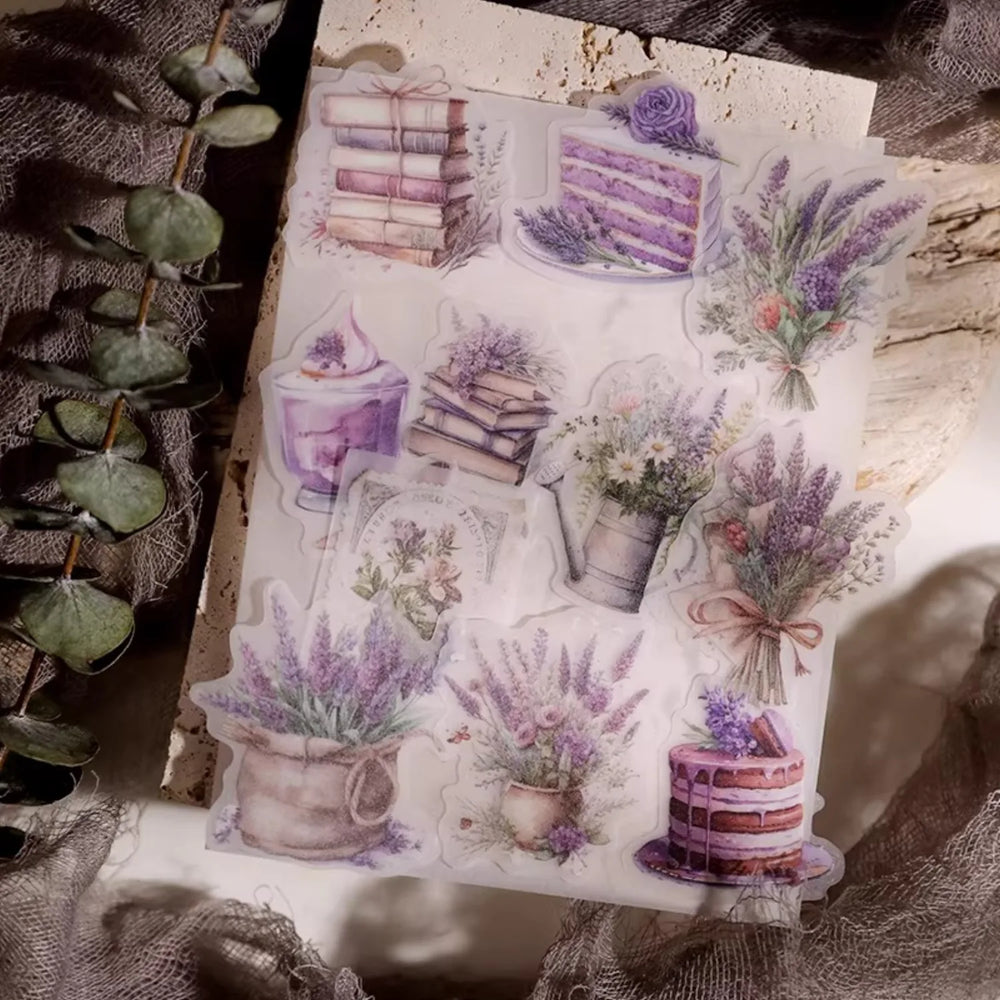 Autocollants Vélin Lavande | Éphéméras pour Journal Intime Mauves