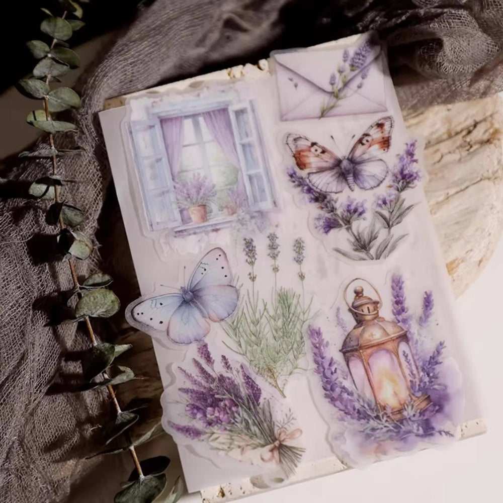 Autocollants Vélin Lavande | Éphéméras pour Journal Intime Mauves