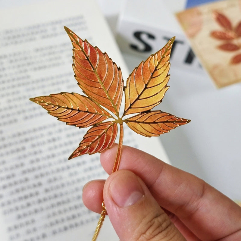 Marque-pages en métal feuille de ginkgo | Cadeau de rentrée pour les amoureux des livres
