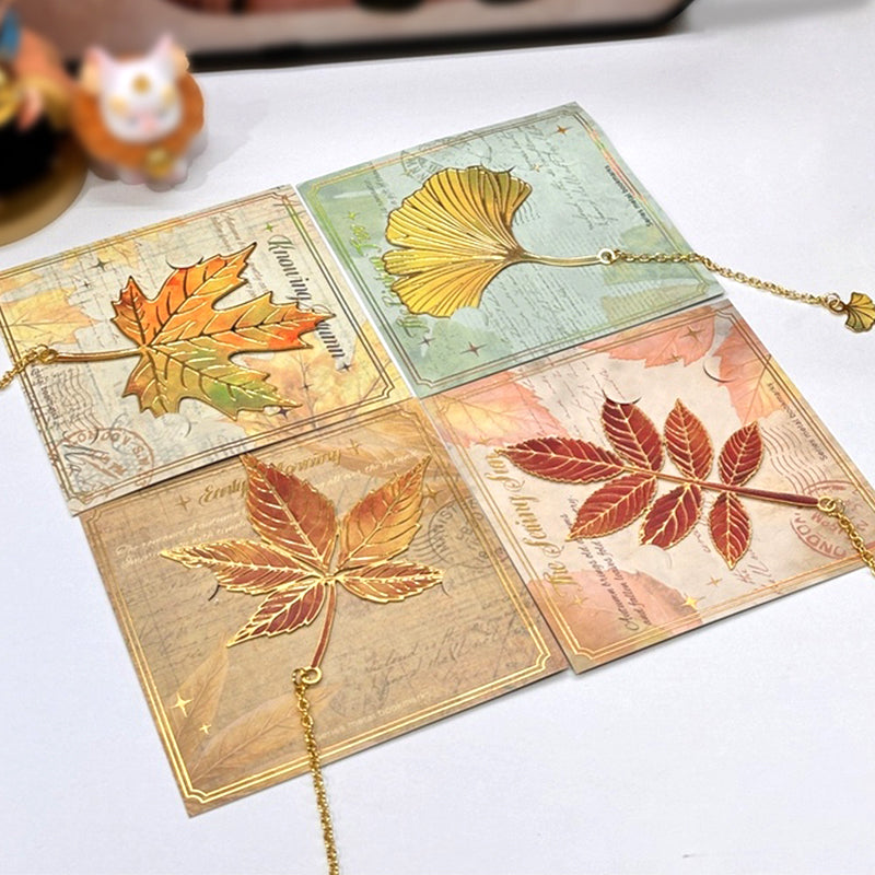 Marque-pages en métal feuille de ginkgo | Cadeau de rentrée pour les amoureux des livres