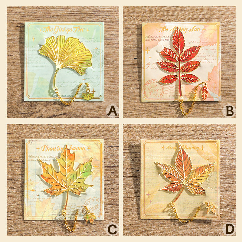 Marque-pages en métal feuille de ginkgo | Cadeau de rentrée pour les amoureux des livres