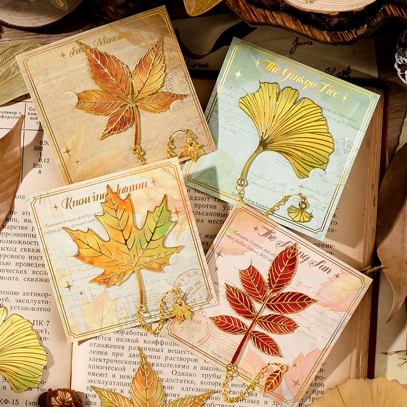 Marque-pages en métal feuille de ginkgo | Cadeau de rentrée pour les amoureux des livres