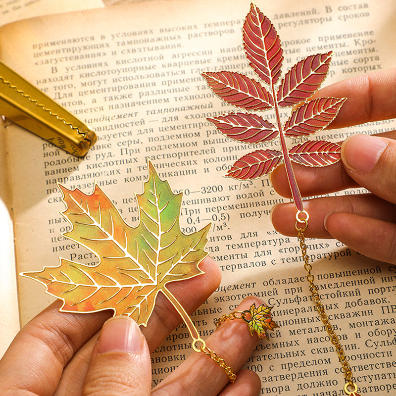 Marque-pages en métal feuille de ginkgo | Cadeau de rentrée pour les amoureux des livres